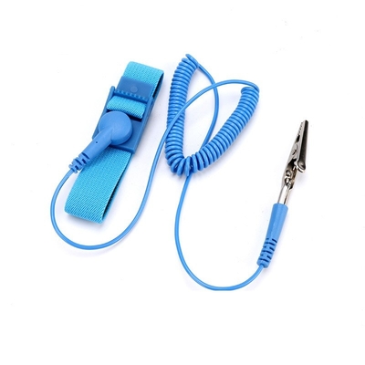 Blue 3meters Line PVC Fabric ESD Wrist Strap Bracelet Untuk Cleanroom