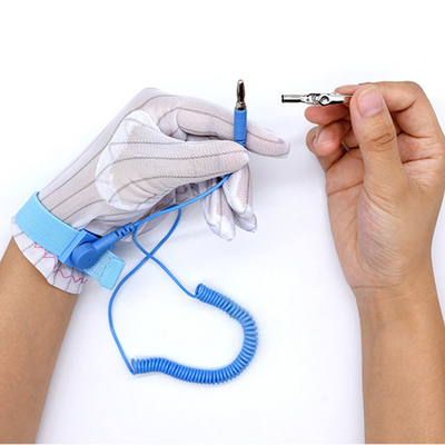 Blue 3meters Line PVC Fabric ESD Wrist Strap Bracelet Untuk Cleanroom