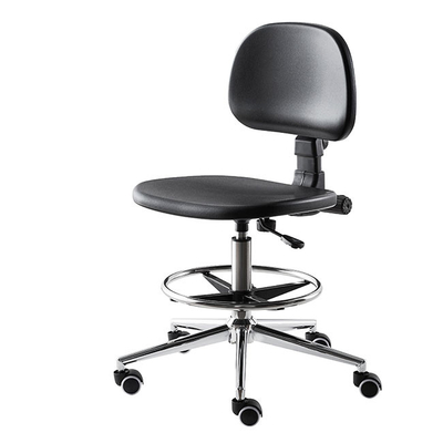 Black ESD Backrest Anti Static Lab Chair Bingkai Logam Dengan Kursi Plastik Keras