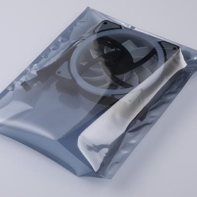 0,075mm ESD paket anti statis Zipper Open Top Aluminium Back Seal