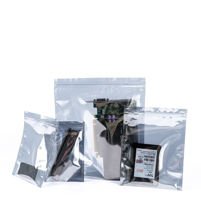 Tas Perisai Statis Cetak Kustom Plastik Datar Terbuka Zip Lock LDPE