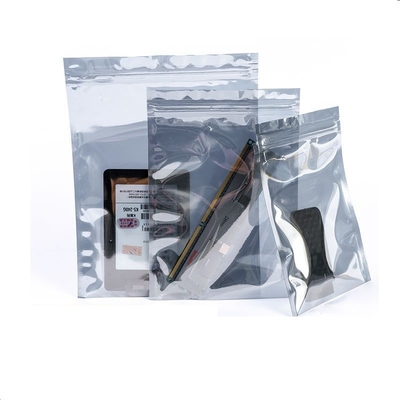 Tas Perisai Statis Cetak Kustom Plastik Datar Terbuka Zip Lock LDPE