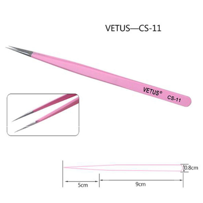 Vetus ESD 15 Pinset Pinset Antistatik Presisi Eyebow Stainless Steel