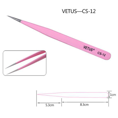 Vetus ESD 15 Pinset Pinset Antistatik Presisi Eyebow Stainless Steel