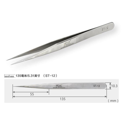 Metal Vetus Lash Pinset SA Pinset Presisi Titik Halus Untuk Cleanroom