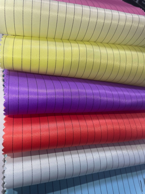 Antistatic Cleanroom Dustproof 5mm Grid Uniform Cloth Polyester Ripstop ESD Anti Static Fabric Untuk Workwear
