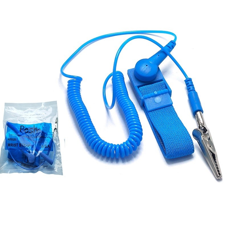 Konduktif Nylon ESD ESD Wrist Band Anti Static Bracelet Grounding Cord