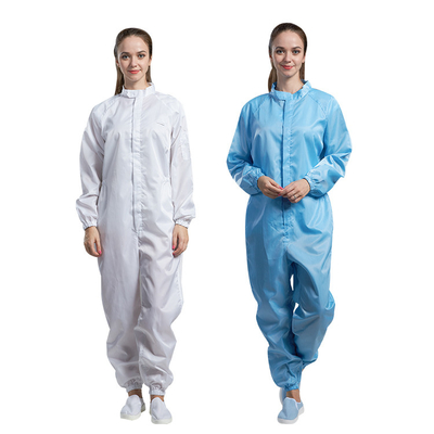 Hooded Clean Room Pakaian Anti Statis Polyester Dustfree ESD Workwear