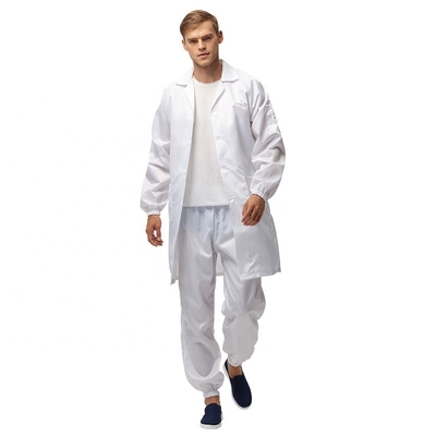 ESD Anti Static Cloth Ritsleting Pakaian Tahan Air Tahan Debu Untuk Cleanroom
